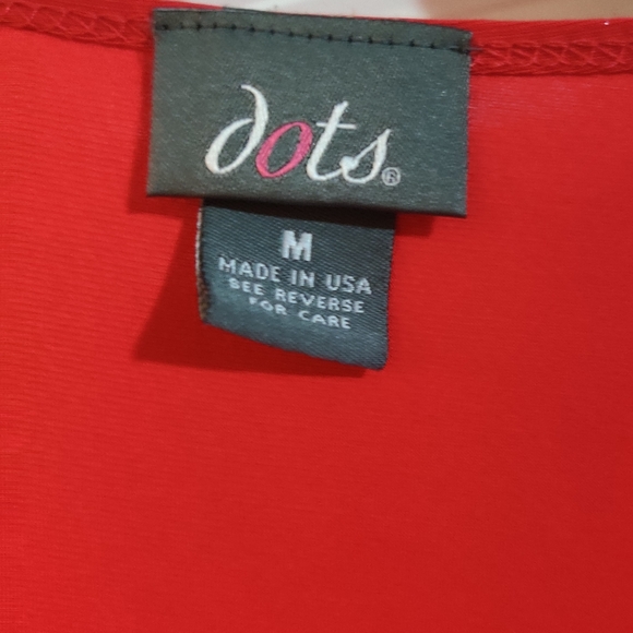 Dots Red Wrap Top with Copper Side Buckle Size M - Picture 4 of 4